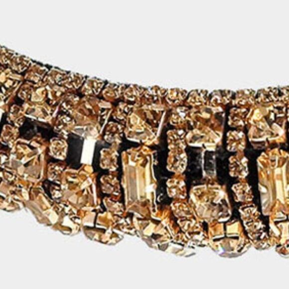 Crystal Rhinestone Embellished Lt Topaz Headband